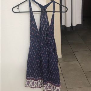 Low v-neck dress. Very beautiful